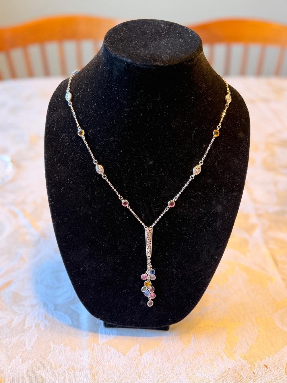 Brighton Multicolor Crystal Lariat Necklace